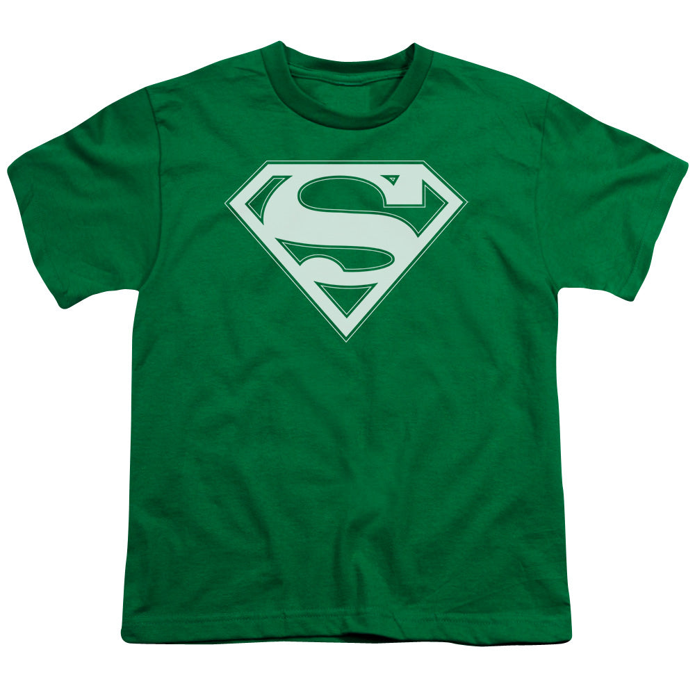 Superman Green & White Shield Kelly Green Youth/Toddler T-Shirt