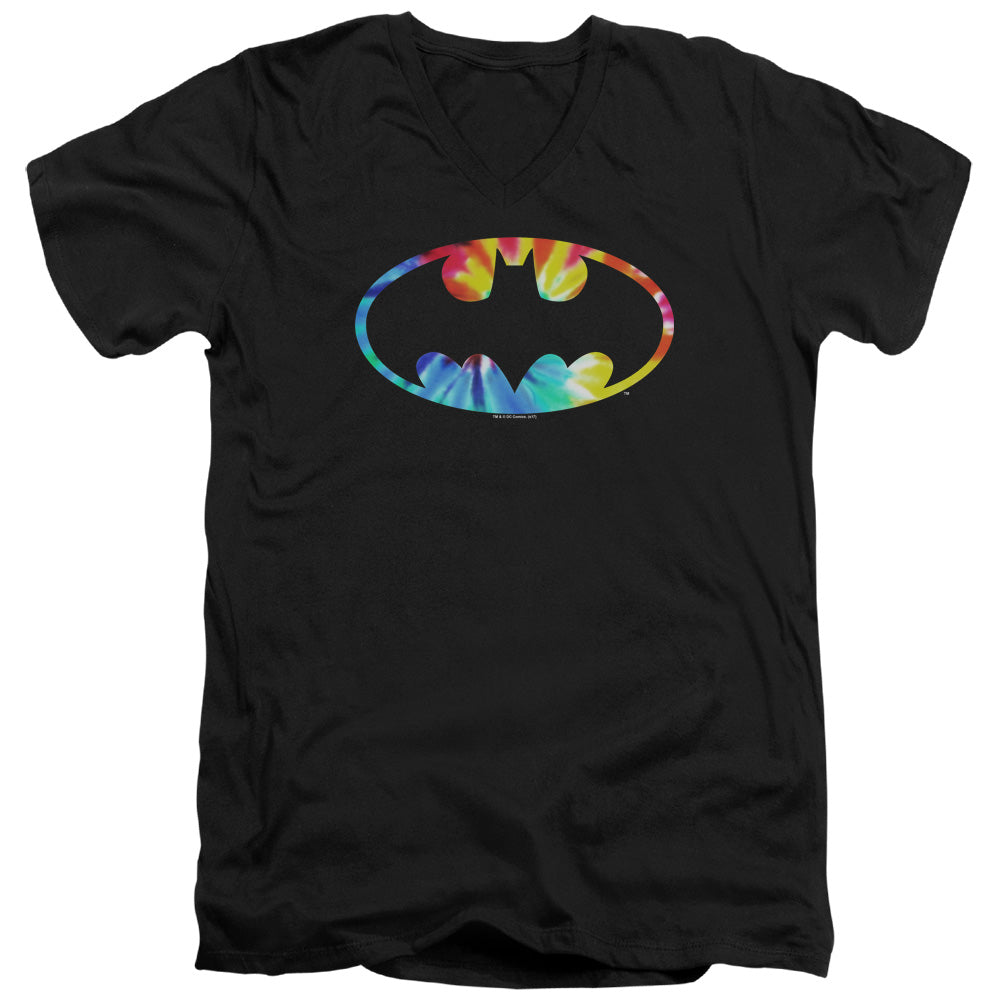Batman Tie Dye Batman Logo V-Neck T-Shirt