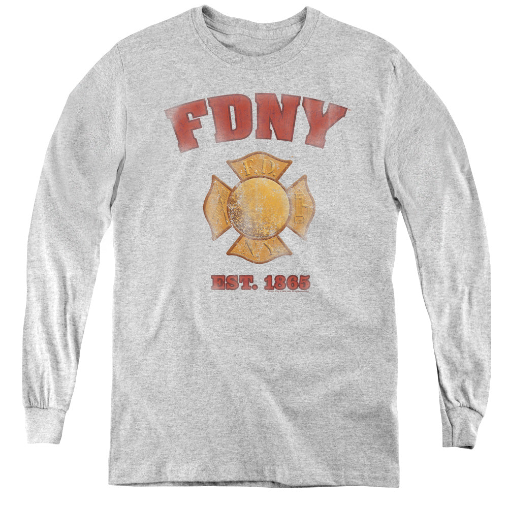 New York City Fdny Vintage Badge Youth Long Sleeve T-Shirt