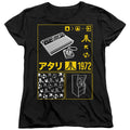 Atari Kanji Squares Black Womens T-Shirt