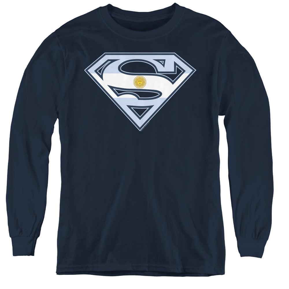 Superman Argentinian Shield Youth Long Sleeve T-Shirt