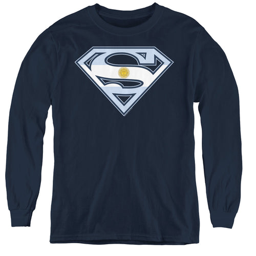 Superman Argentinian Shield Youth Long Sleeve T-Shirt