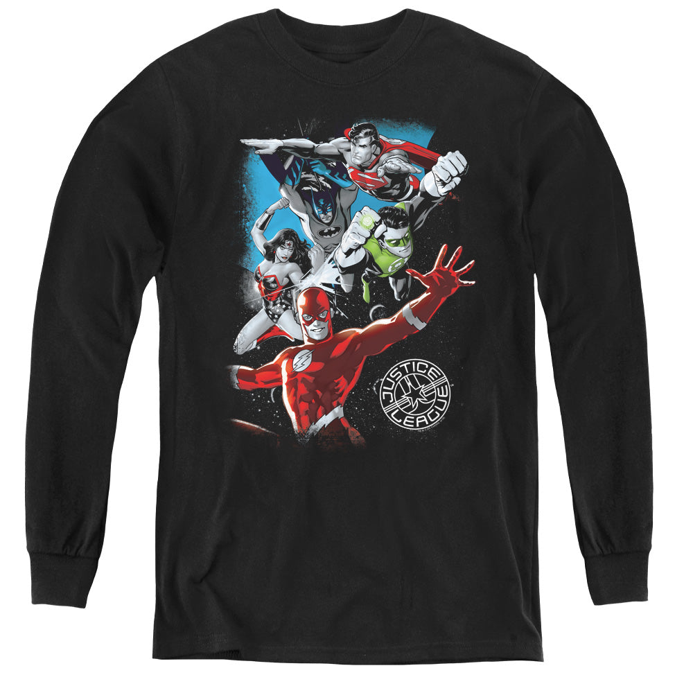 Justice League Galactic Attack Youth Long Sleeve T-Shirt