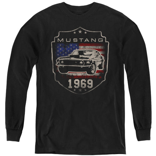 Ford Mustang 1969 Flag Youth Long Sleeve T-Shirt