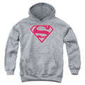 Superman Crimson & Gray Shield Youth Hoodie