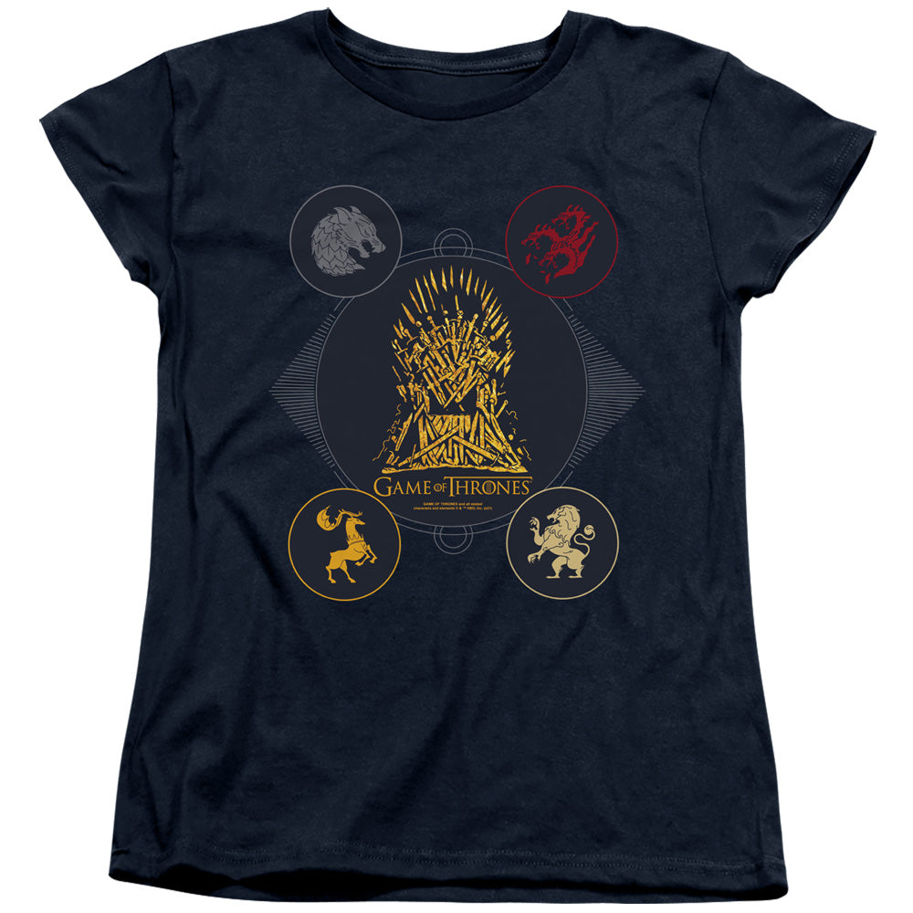 Game of Thrones 4 Houses 4 The Throne Womens T-Shirt