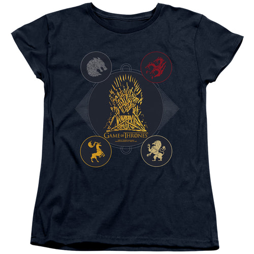Game of Thrones 4 Houses 4 The Throne Womens T-Shirt