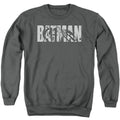The Batman Text on Gray Crewneck Sweatshirt
