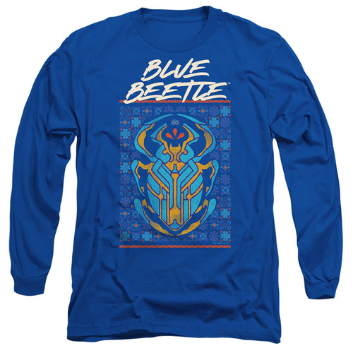 Blue Beetle Stylized Scarab Long Sleeve T-Shirt