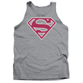 Superman Red & White Shield Athletic Heather Tank Top