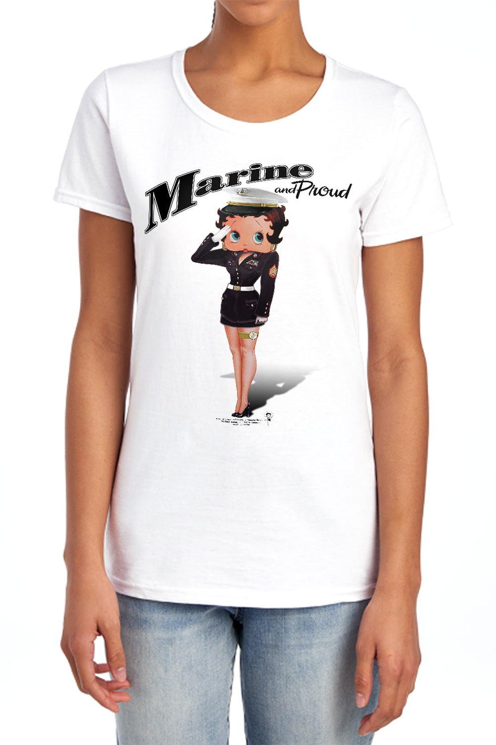 Betty Boop Marine Boop Womens T-Shirt