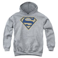 Superman Navy & Orange Shield Athletic Heather Youth Hoodie