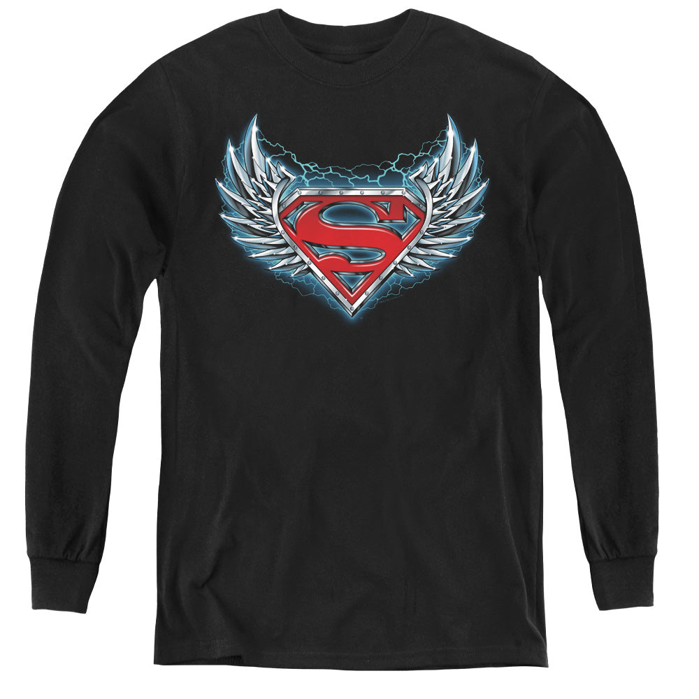 Superman Steel Wings Logo Youth Long Sleeve T-Shirt