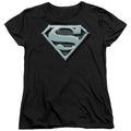 Superman Chrome Shield Womens T-Shirt