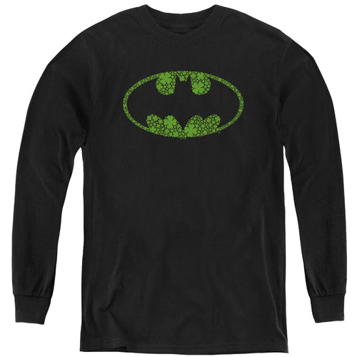 Batman St. Patrick'S Day Shamrock Logo Youth Long Sleeve T-Shirt