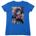 Superman Flight of Steel Royal Womens T-Shirt