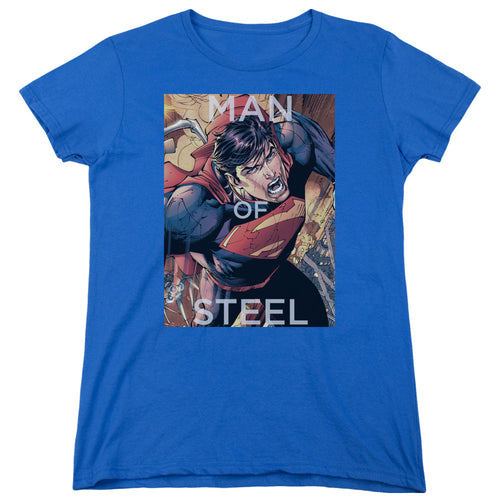 Superman Flight of Steel Royal Womens T-Shirt