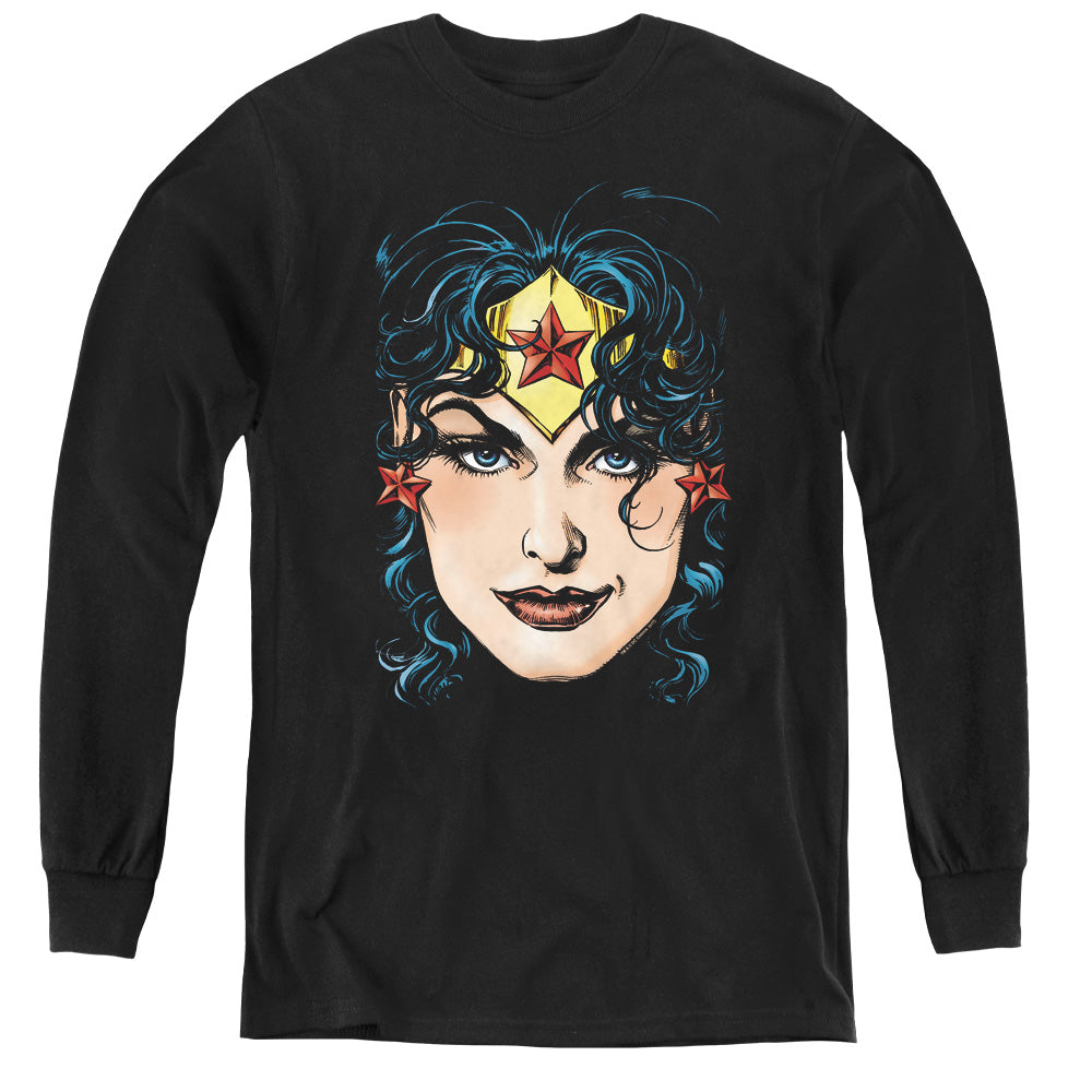Justice League Wonder Woman Head Youth Long Sleeve T-Shirt