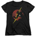 Justice League Flash Symbol Knockout Womens T-Shirt