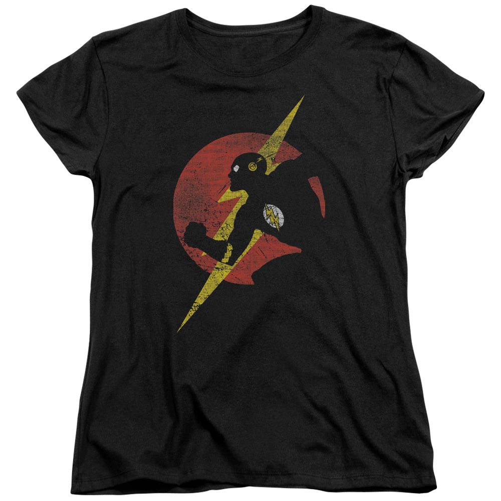 Justice League Flash Symbol Knockout Womens T-Shirt