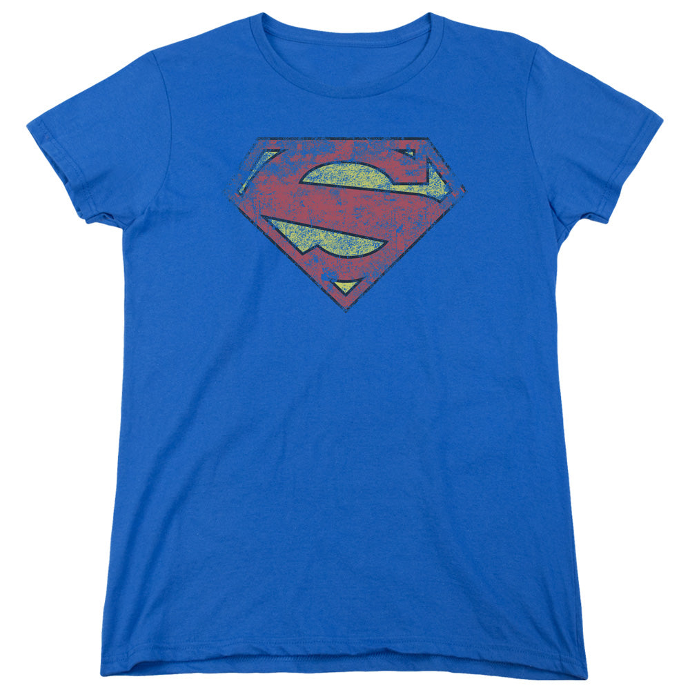 Superman New 52 Shield Royal Womens T-Shirt