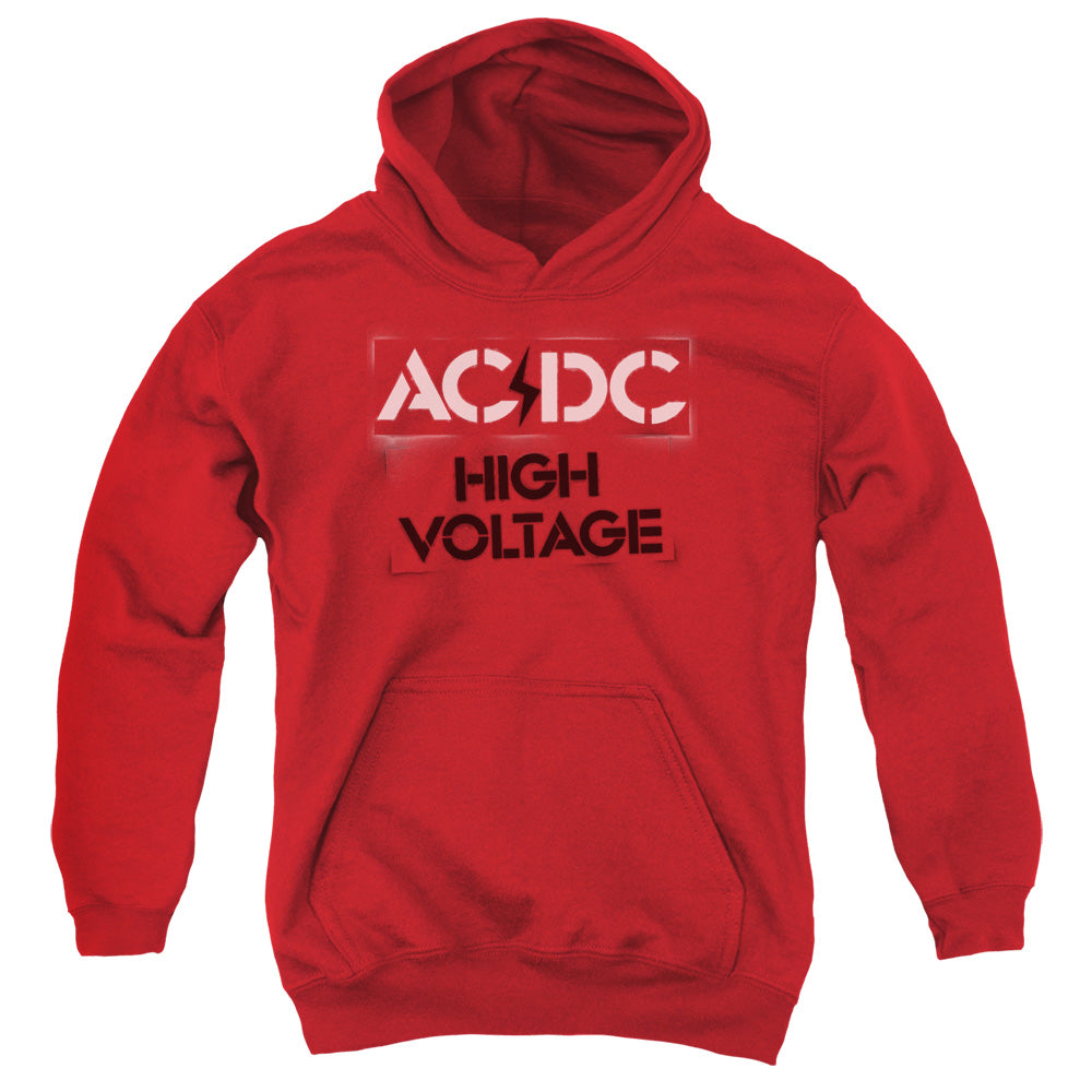AC/DC High Voltage Stencil Youth Hoodie
