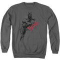 Batman Sketch Bat Red Logo Crewneck Sweatshirt