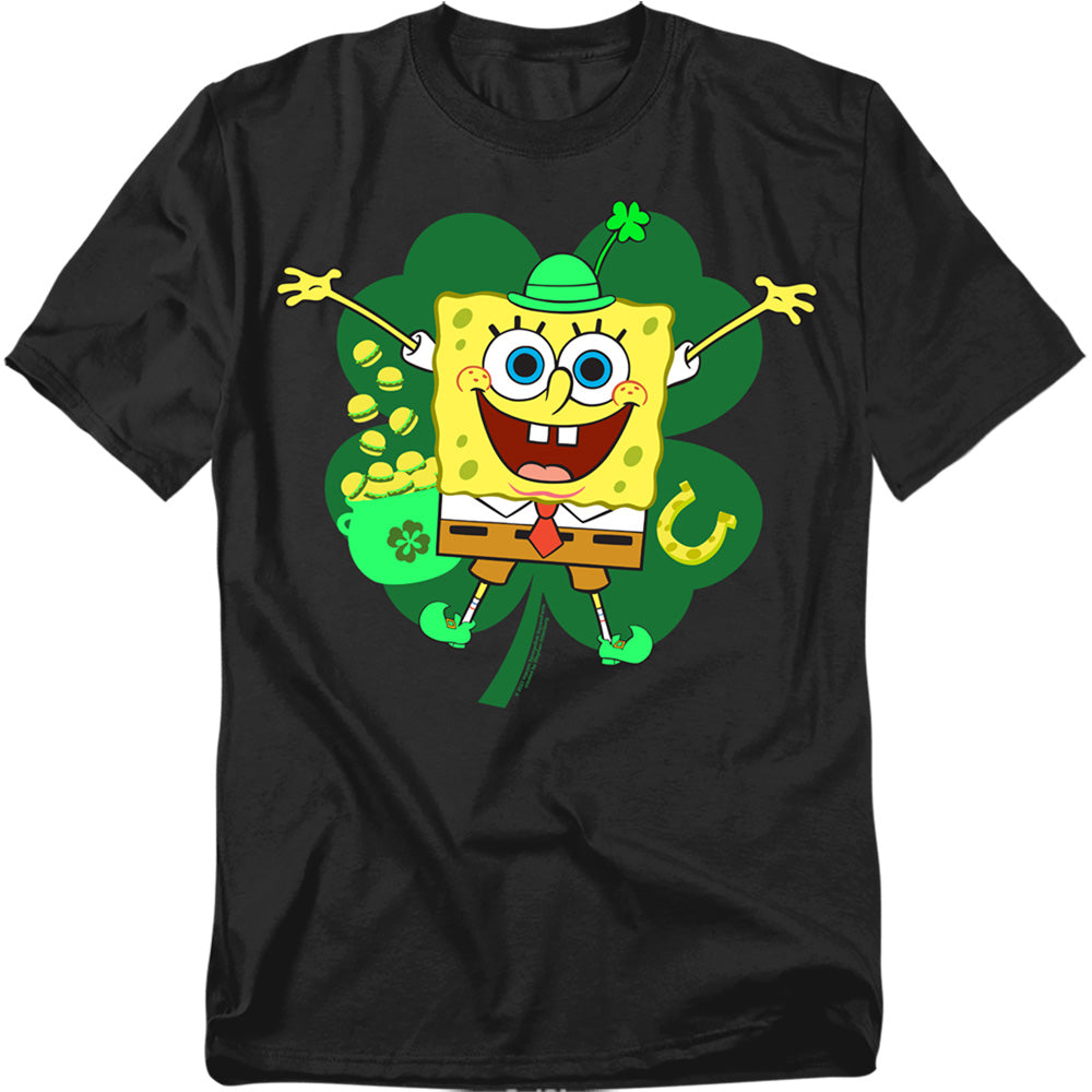 Spongebob Squarepants St. Patrick's Day Spongey Four Leaf Clover T-Shirt