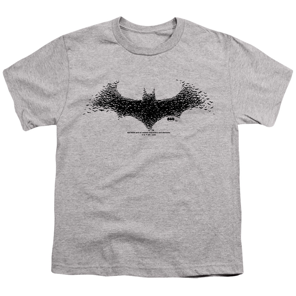 Batman Bat Swarm Logo on Athletic Heather Youth/Toddler T-Shirt