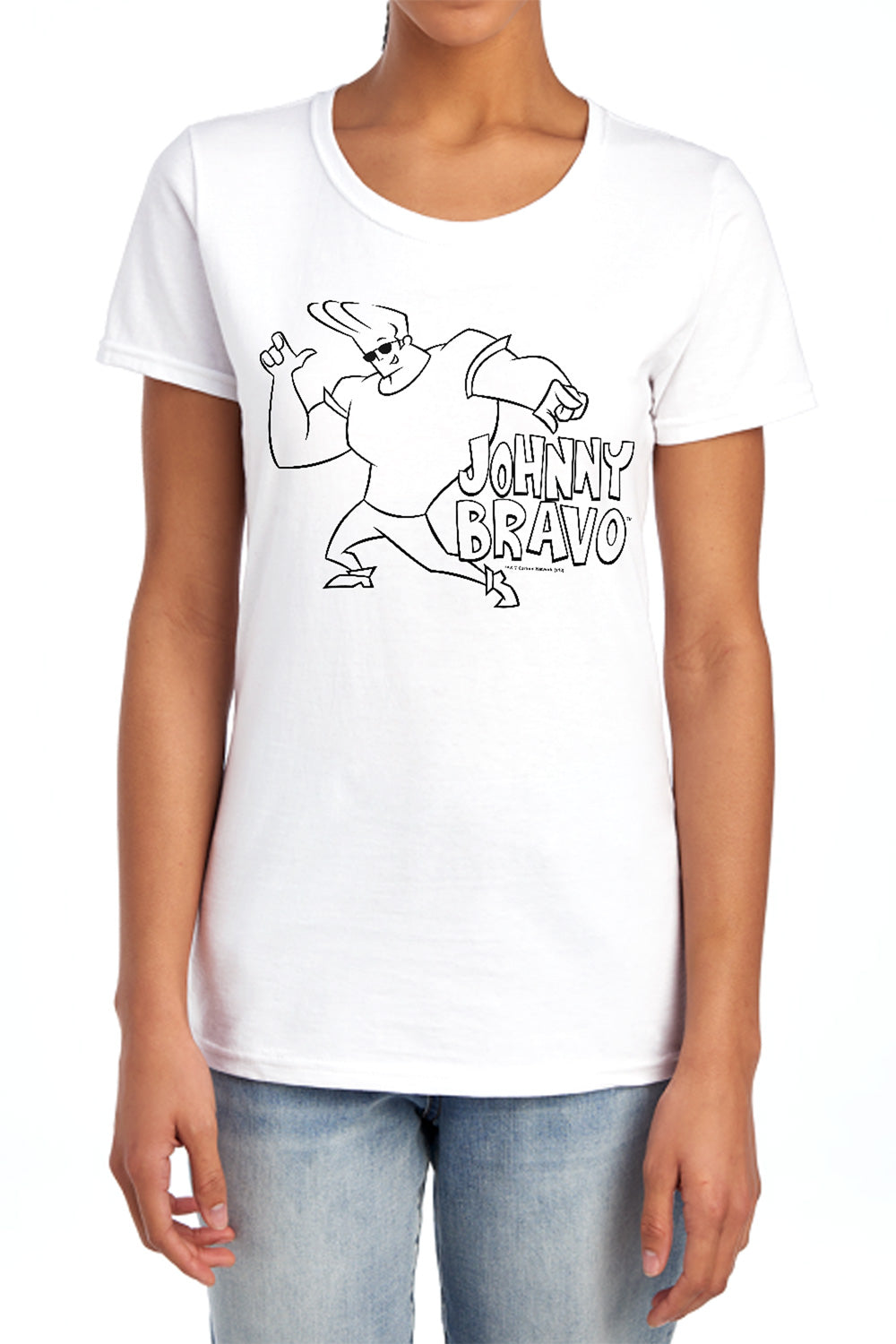 Johnny Bravo Jb Line Art Womens T-Shirt