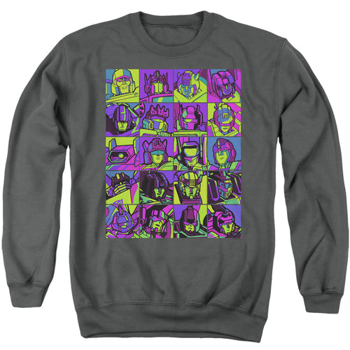 Transformers Squares Charcoal Crewneck Sweatshirt