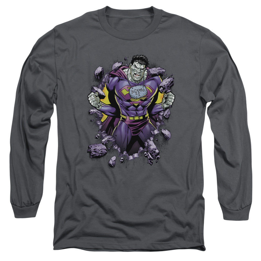 Superman Bizzaro Breakthrough Charcoal Long Sleeve T-Shirt