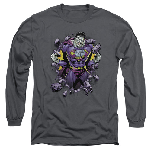 Superman Bizzaro Breakthrough Charcoal Long Sleeve T-Shirt