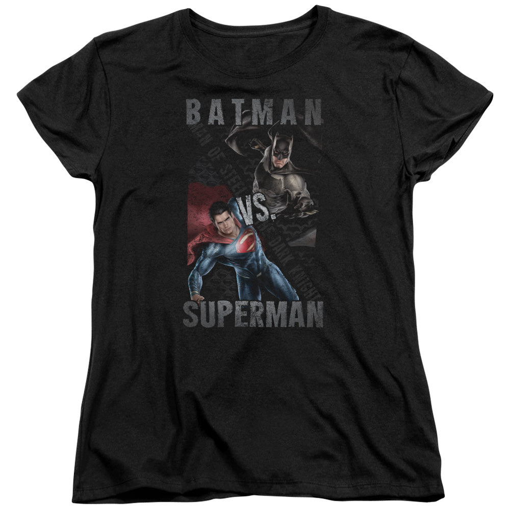 Batman v Superman Hero Split Womens T-Shirt