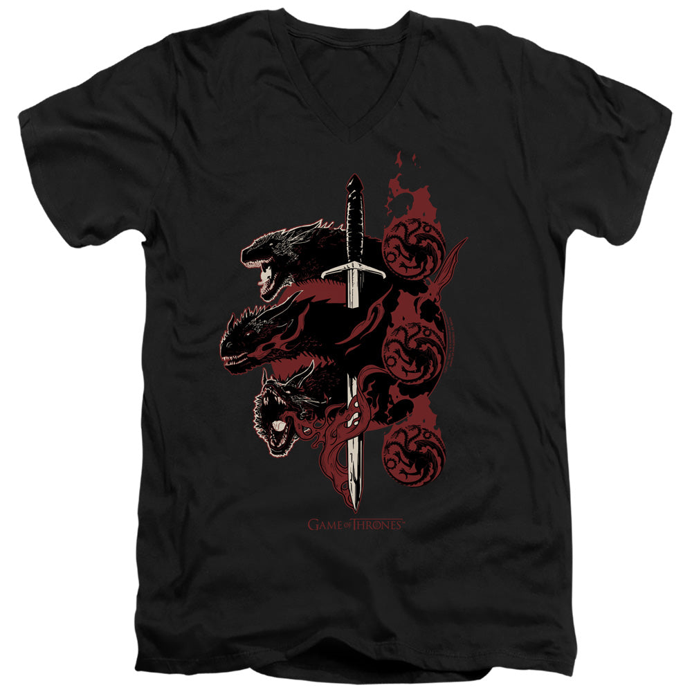 Game of Thrones Targaryen Dragons V-Neck T-Shirt