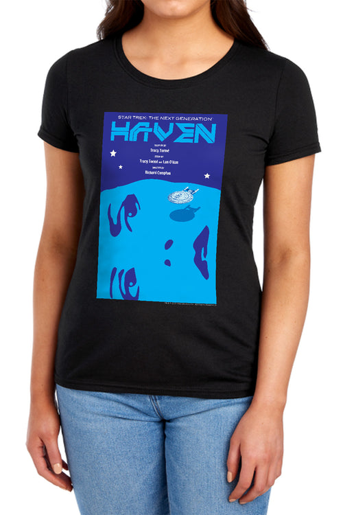 Star Trek Haven Black Womens T-Shirt