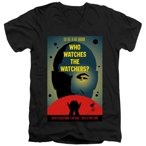 Star Trek Who Watches the Watchers Black V-Neck T-Shirt