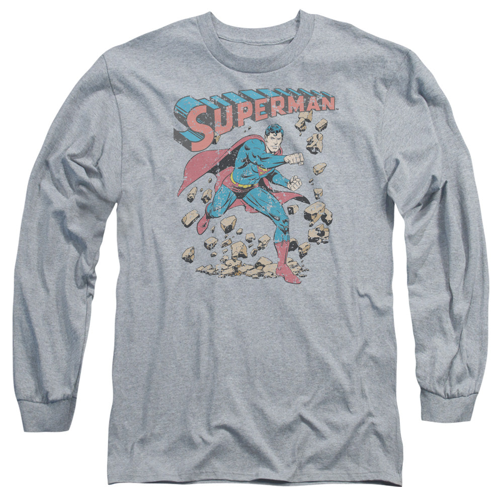 Superman Mad at Rocks Long Sleeve T-Shirt