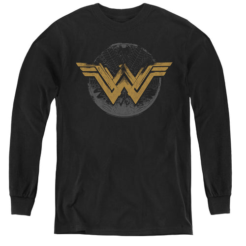 Wonder Woman (2017) Distressed Logo Youth Long Sleeve T-Shirt