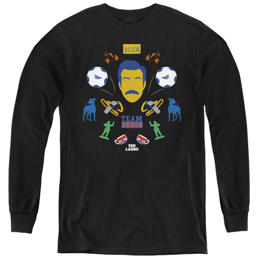 Ted Lasso Icon Collage Youth Long Sleeve T-Shirt