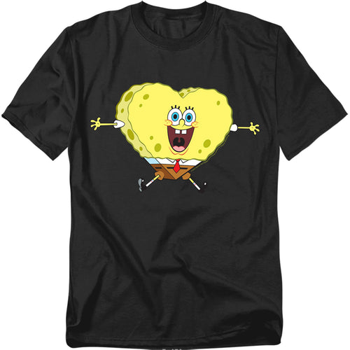 Spongebob Squarepants Valentine's Day Heart-shaped Sponge T-Shirt
