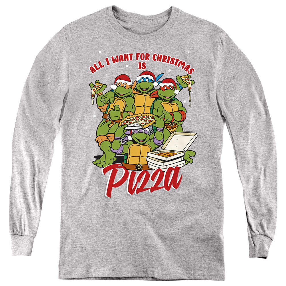 Teenage Mutant Ninja Turtles Christmas Pizza Youth Long Sleeve T-Shirt