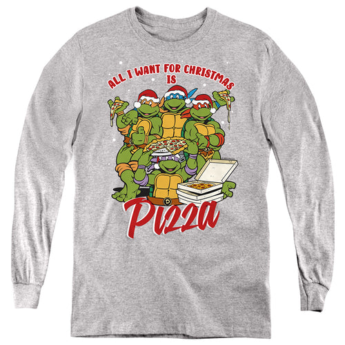 Teenage Mutant Ninja Turtles Christmas Pizza Youth Long Sleeve T-Shirt