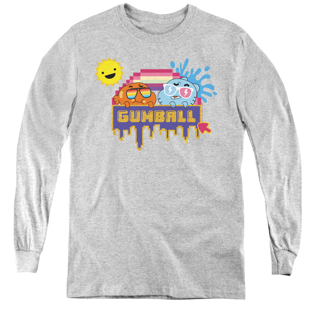 The Amazing World of Gumball Pixel Sunshine Logo Youth Long Sleeve T-Shirt