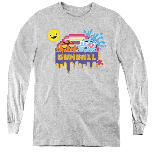 The Amazing World of Gumball Pixel Sunshine Logo Youth Long Sleeve T-Shirt