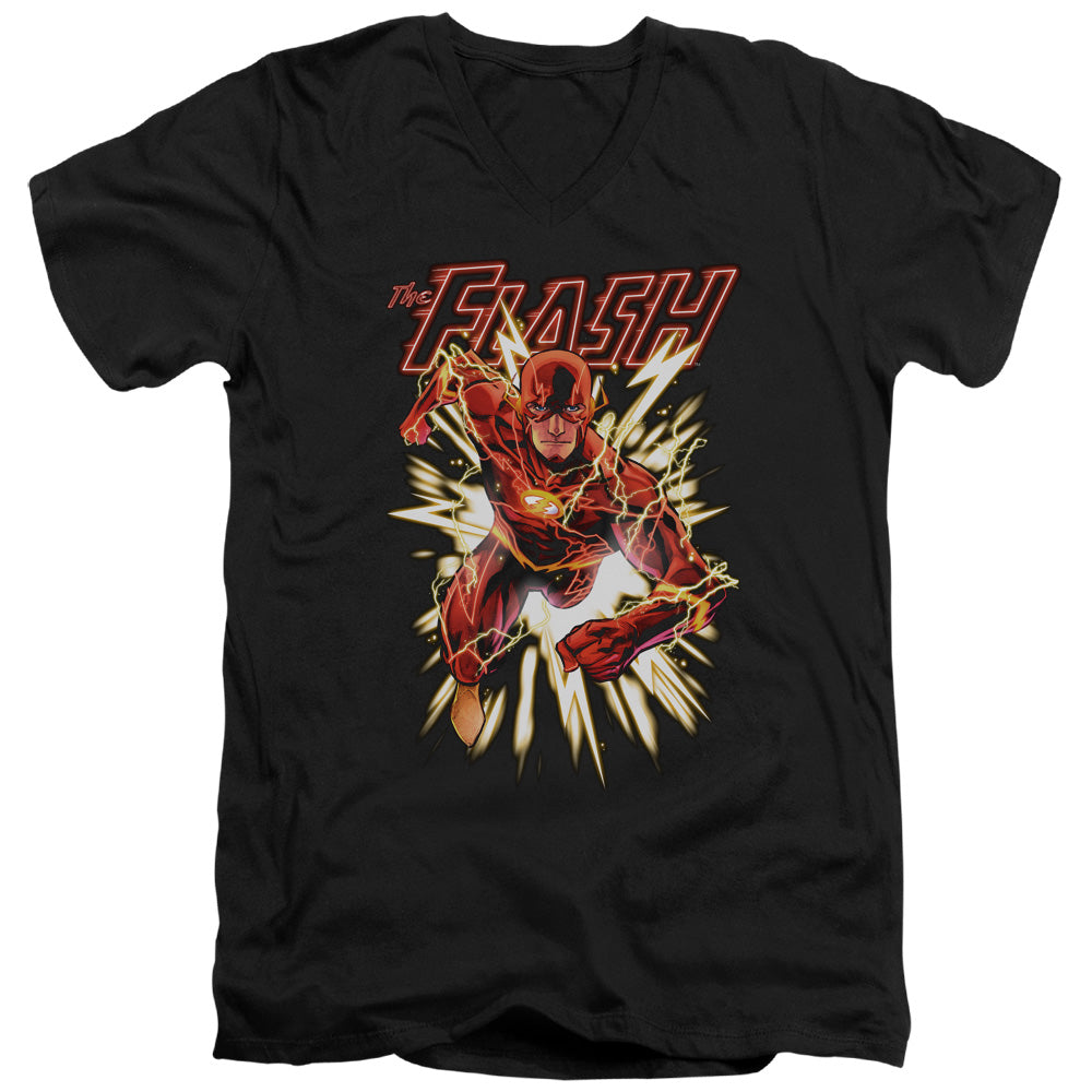 Justice League Flash Glow V-Neck T-Shirt