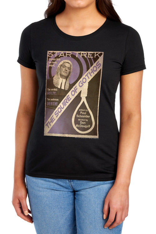 Star Trek Juan Ortiz The Squire of Gothos Black Womens T-Shirt