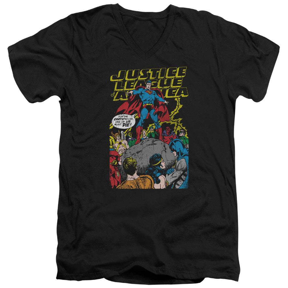 Justice League Ultimate Scarifice V-Neck T-Shirt