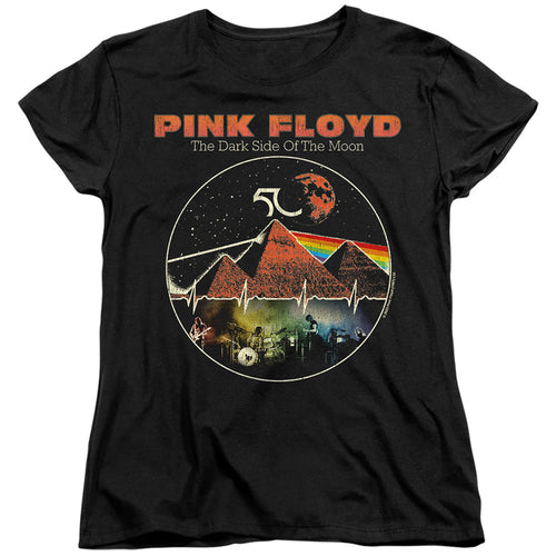 Pink Floyd Vintage Pyramids Womens T-Shirt