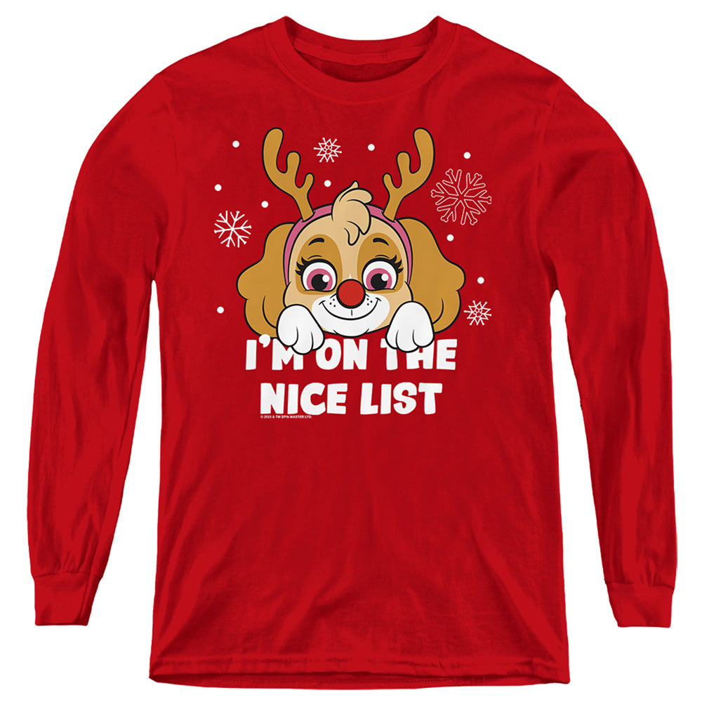 Paw Patrol Skye Nice Christmas List Youth Long Sleeve T-Shirt